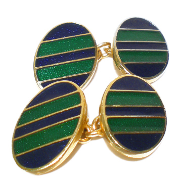 ENAMEL-BLUE&GREEN Stripes