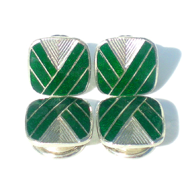 SNAP LINKS - DARK GREEN ENAMEL